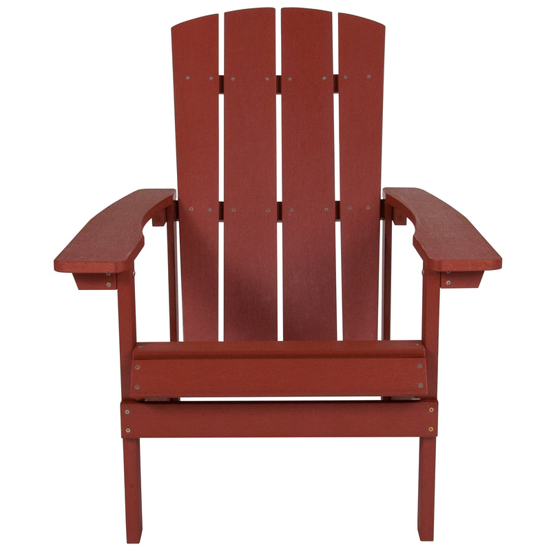 Charlestown All-Weather Poly Resin Wood Adirondack Chair in Red