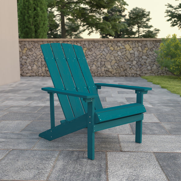 Charlestown All-Weather Poly Resin Wood Adirondack Chair in Sea Foam