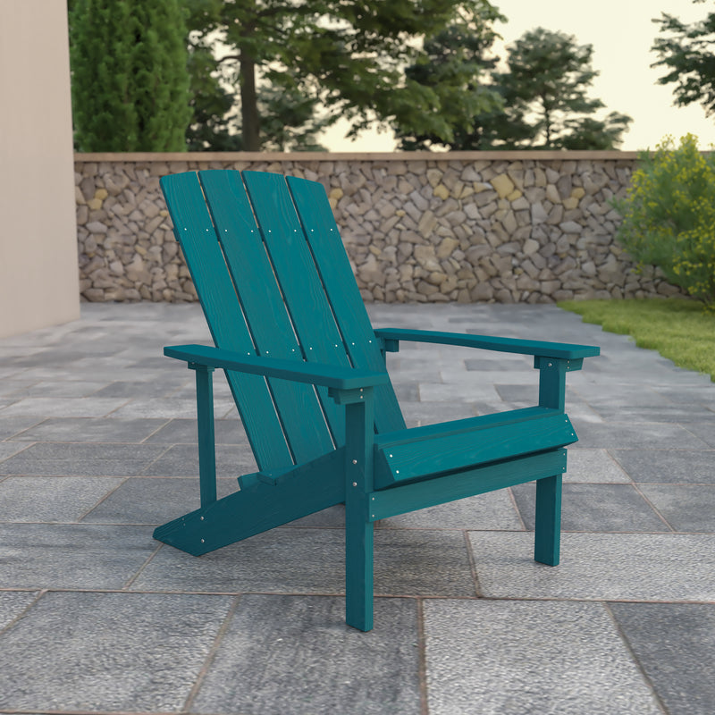 Charlestown All-Weather Poly Resin Wood Adirondack Chair in Sea Foam