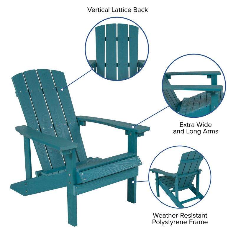 Charlestown All-Weather Poly Resin Wood Adirondack Chair in Sea Foam