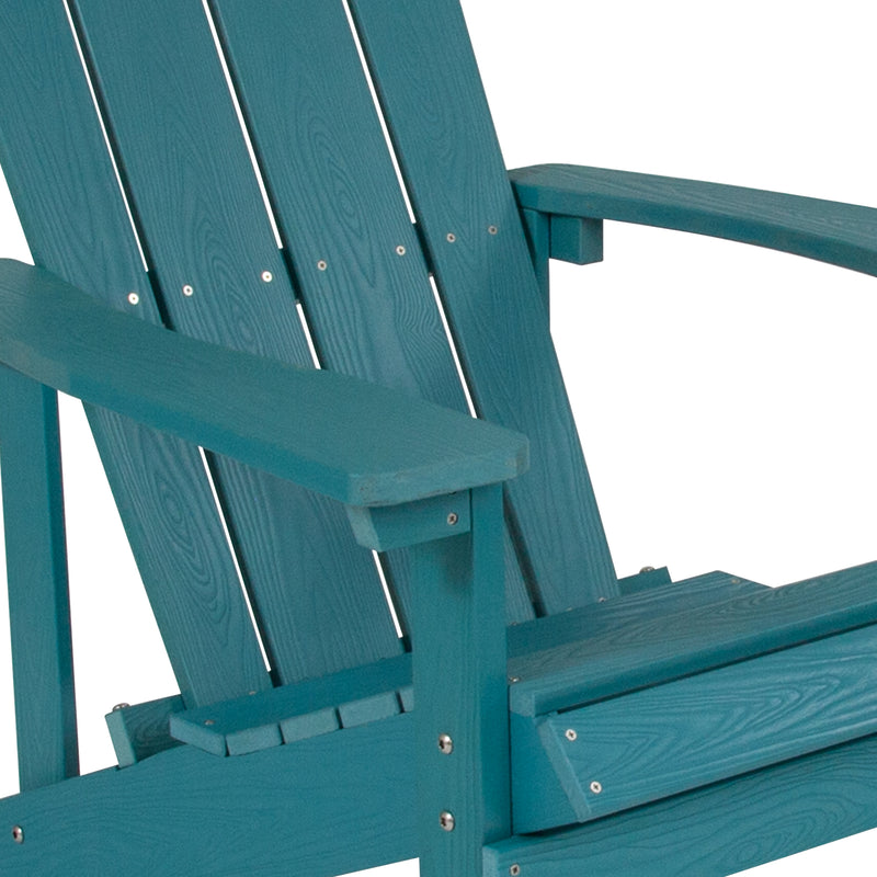 Charlestown All-Weather Poly Resin Wood Adirondack Chair in Sea Foam