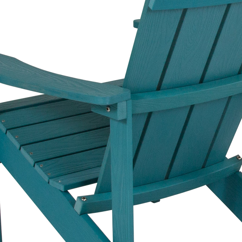 Charlestown All-Weather Poly Resin Wood Adirondack Chair in Sea Foam