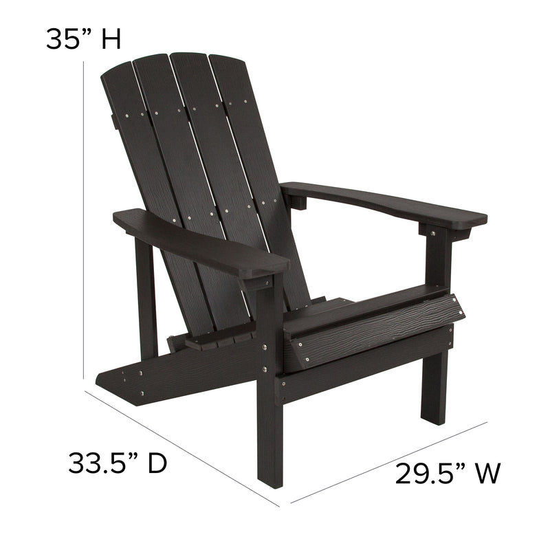 Charlestown All-Weather Poly Resin Wood Adirondack Chair in Slate Gray