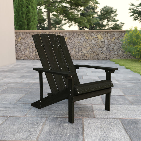 Charlestown All-Weather Poly Resin Wood Adirondack Chair in Slate Gray