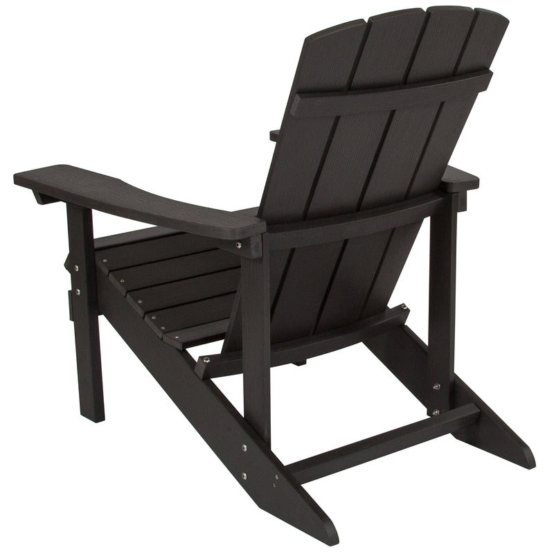 Charlestown All-Weather Poly Resin Wood Adirondack Chair in Slate Gray