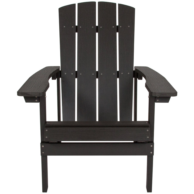 Charlestown All-Weather Poly Resin Wood Adirondack Chair in Slate Gray