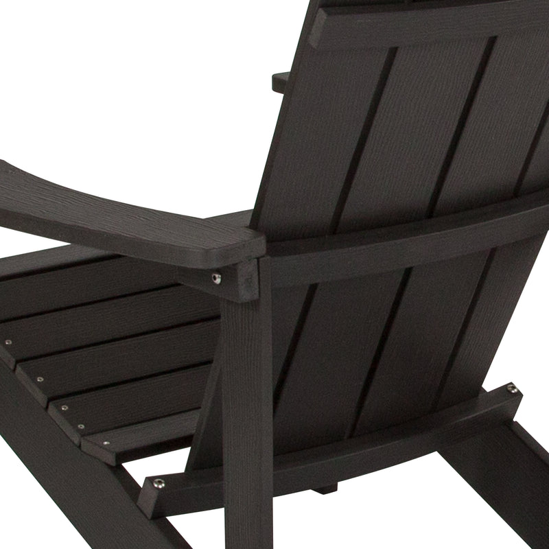 Charlestown All-Weather Poly Resin Wood Adirondack Chair in Slate Gray