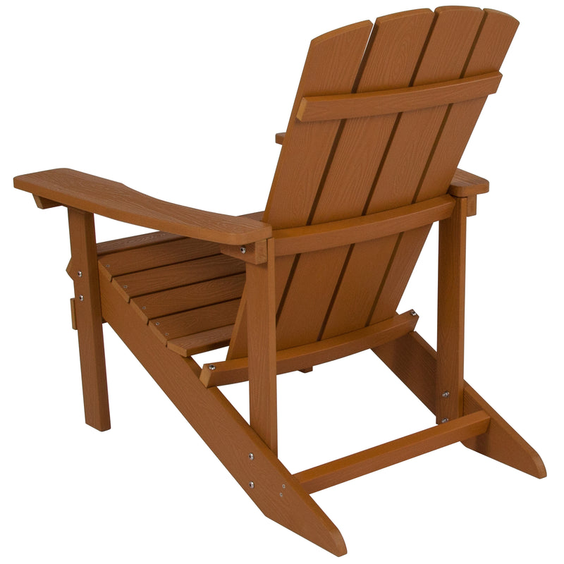 Charlestown All-Weather Poly Resin Wood Adirondack Chair in Teak