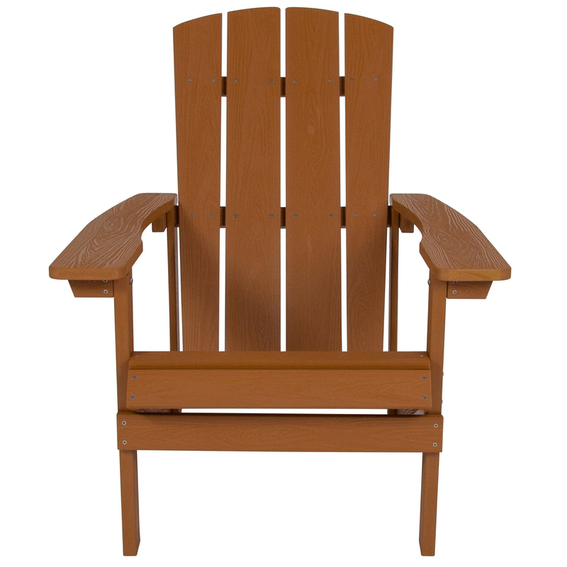 Charlestown All-Weather Poly Resin Wood Adirondack Chair in Teak