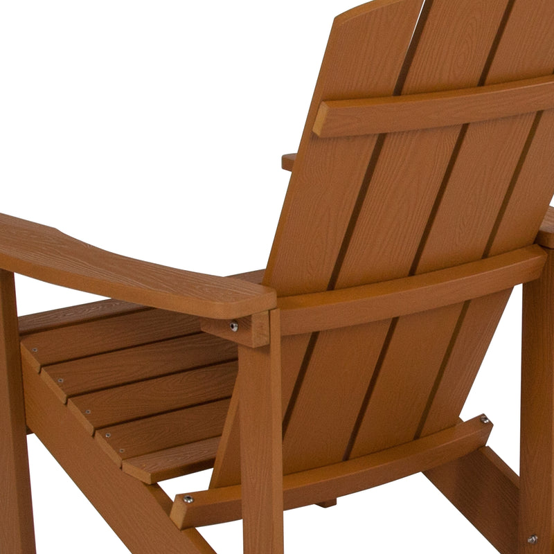 Charlestown All-Weather Poly Resin Wood Adirondack Chair in Teak