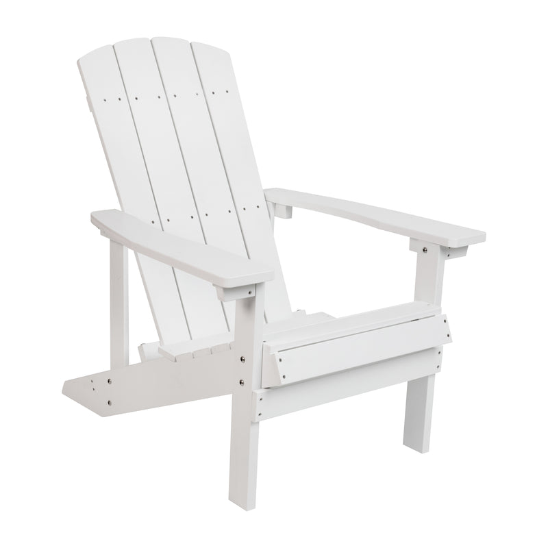 Charlestown All-Weather Poly Resin Wood Adirondack Chair in White