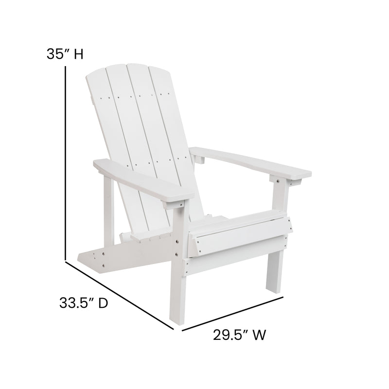 Charlestown All-Weather Poly Resin Wood Adirondack Chair in White