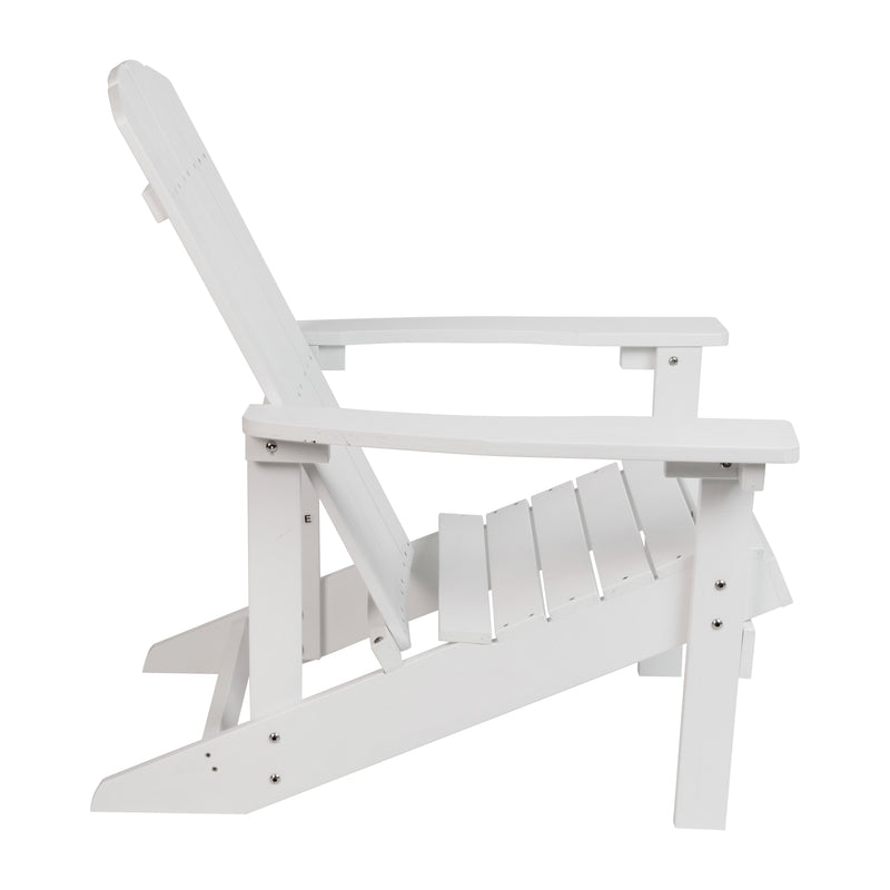 Charlestown All-Weather Poly Resin Wood Adirondack Chair in White