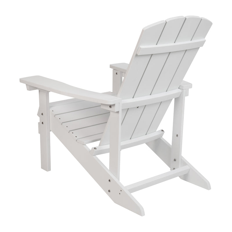 Charlestown All-Weather Poly Resin Wood Adirondack Chair in White