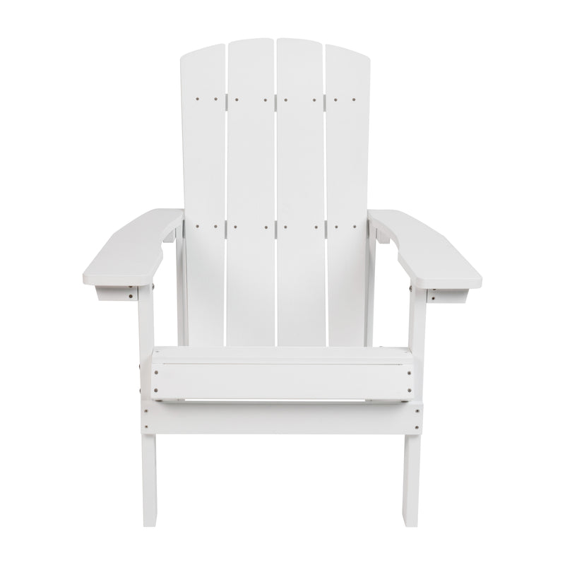 Charlestown All-Weather Poly Resin Wood Adirondack Chair in White