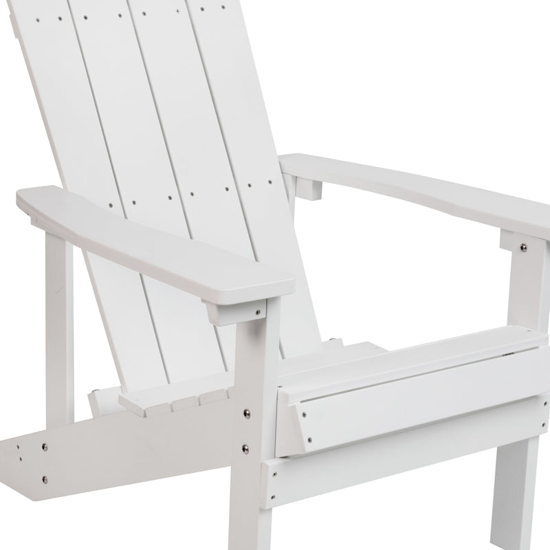 Charlestown All-Weather Poly Resin Wood Adirondack Chair in White