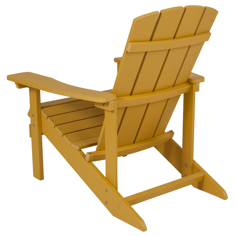 Charlestown All-Weather Poly Resin Wood Adirondack Chair in Yellow