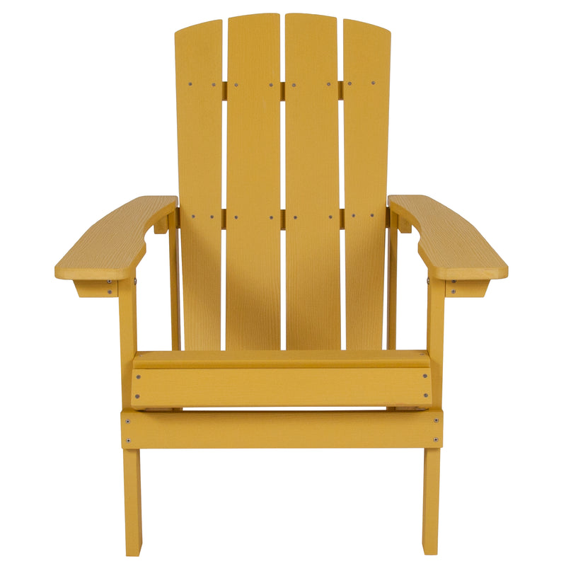 Charlestown All-Weather Poly Resin Wood Adirondack Chair in Yellow