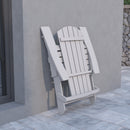 Charlestown All-Weather Poly Resin Indoor/Outdoor Folding Adirondack Chair in Gray