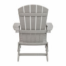 Charlestown All-Weather Poly Resin Indoor/Outdoor Folding Adirondack Chair in Gray