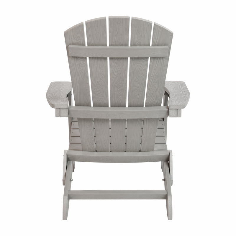 Charlestown All-Weather Poly Resin Indoor/Outdoor Folding Adirondack Chair in Gray