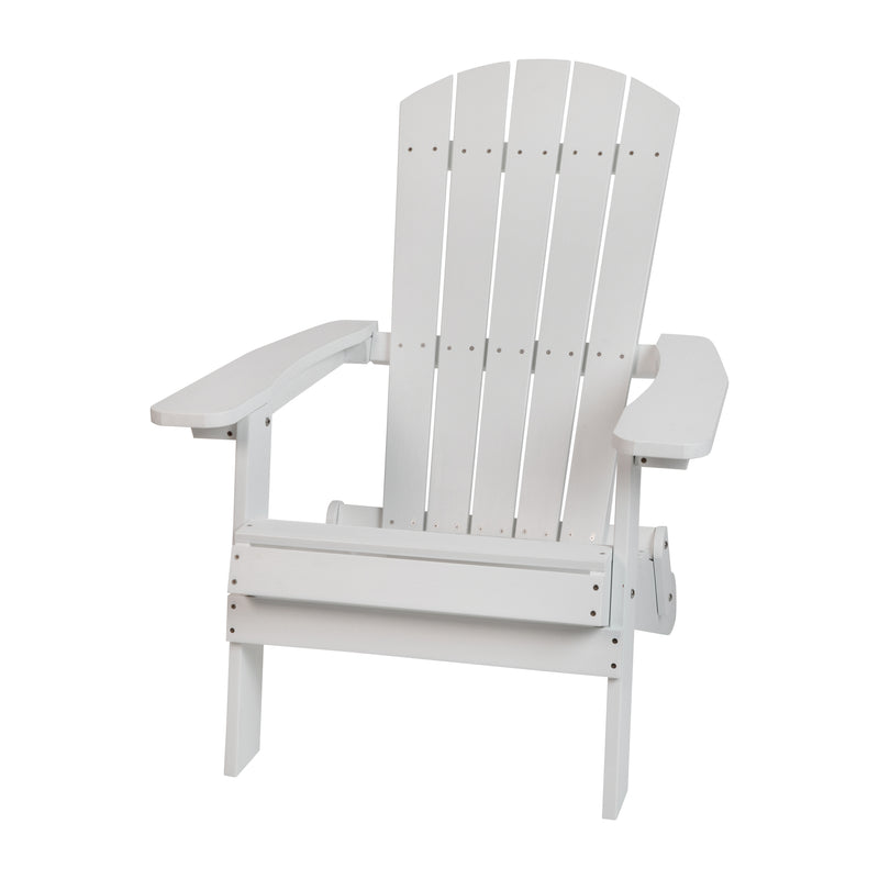 Charlestown All-Weather Poly Resin Indoor/Outdoor Folding Adirondack Chair in White