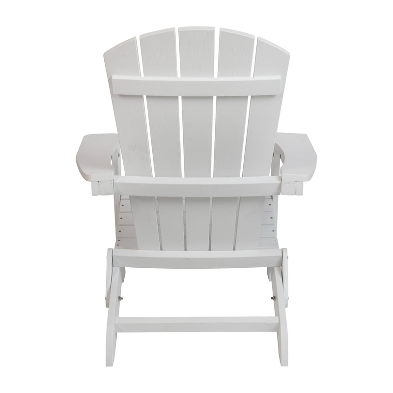 Charlestown All-Weather Poly Resin Indoor/Outdoor Folding Adirondack Chair in White