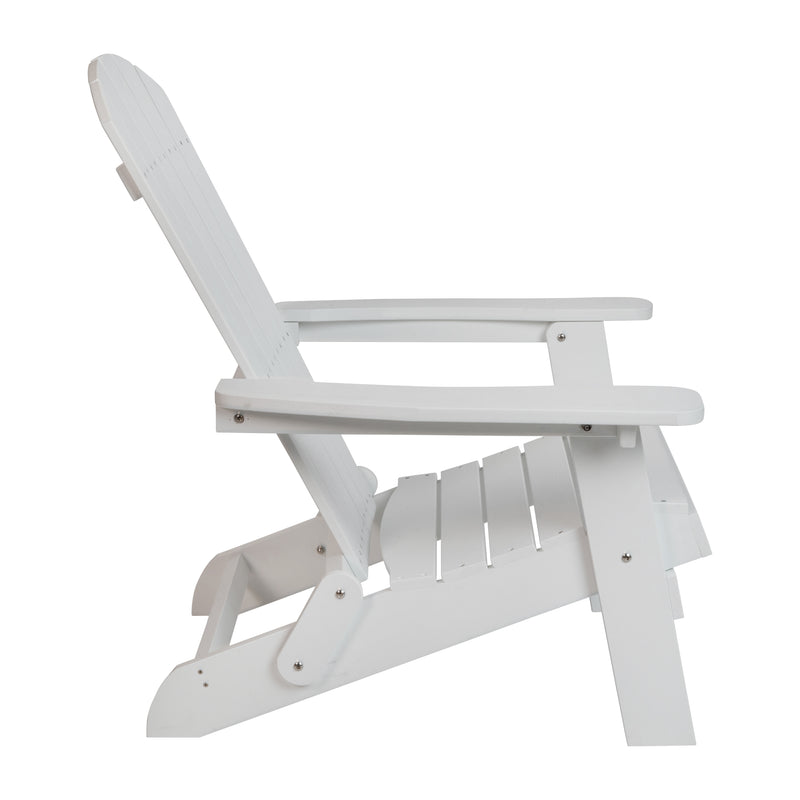 Charlestown All-Weather Poly Resin Indoor/Outdoor Folding Adirondack Chair in White