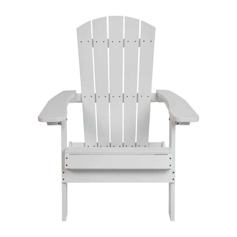 Charlestown All-Weather Poly Resin Indoor/Outdoor Folding Adirondack Chair in White