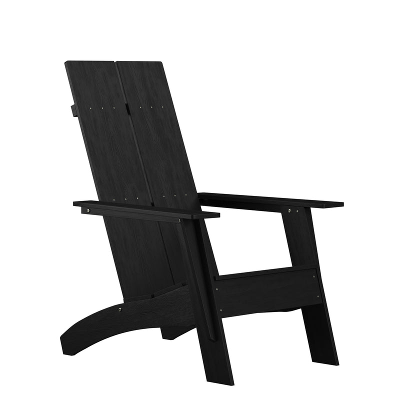 Sawyer Modern All-Weather Poly Resin Wood Adirondack Chair in Black