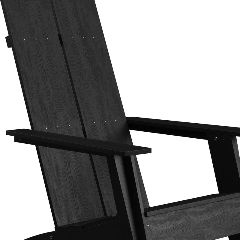 Sawyer Modern All-Weather Poly Resin Wood Adirondack Chair in Black