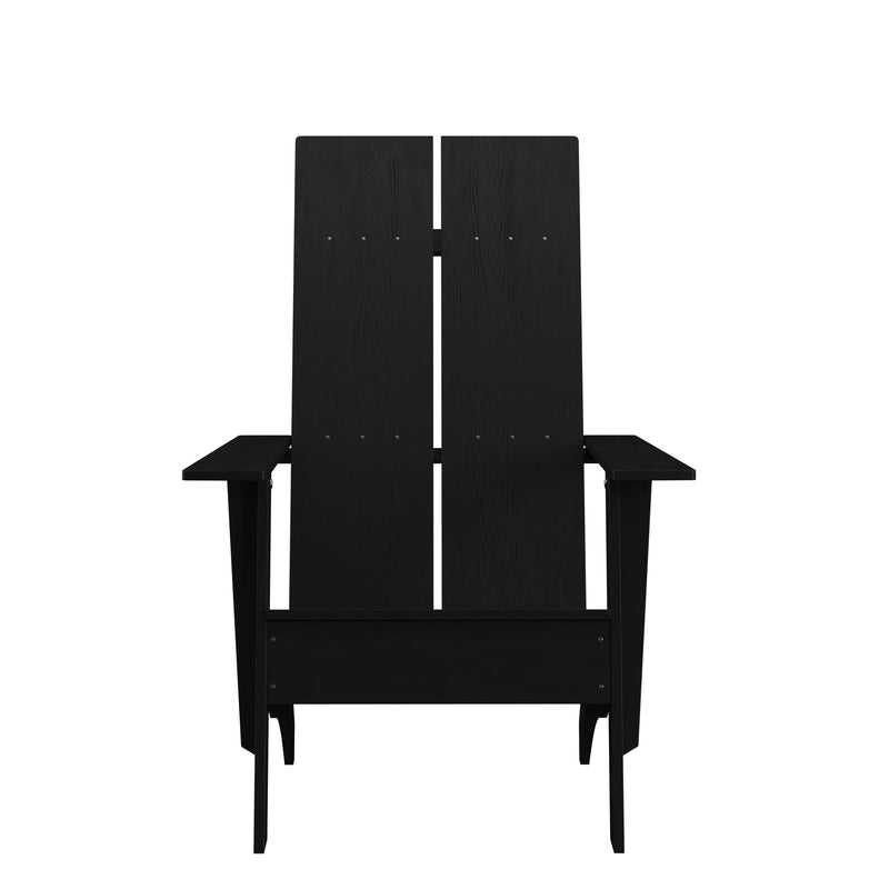 Sawyer Modern All-Weather Poly Resin Wood Adirondack Chair in Black