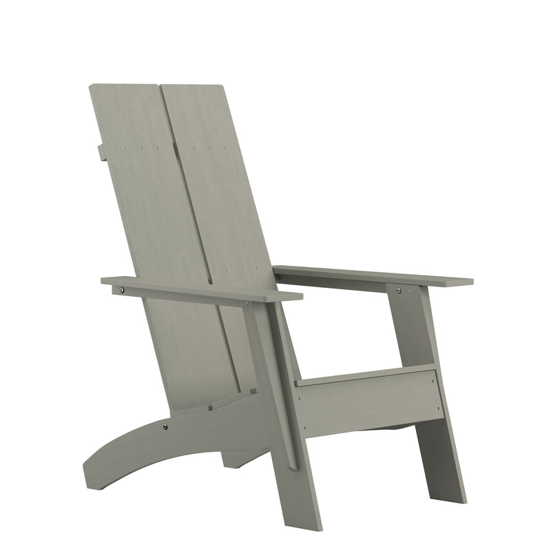 Sawyer Modern All-Weather Poly Resin Wood Adirondack Chair in Gray