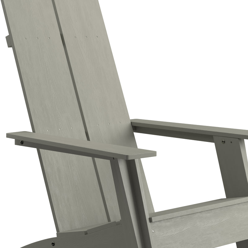 Sawyer Modern All-Weather Poly Resin Wood Adirondack Chair in Gray