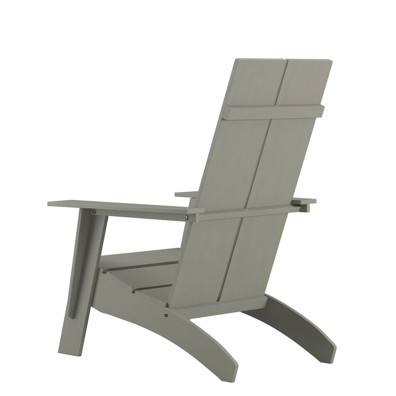 Sawyer Modern All-Weather Poly Resin Wood Adirondack Chair in Gray