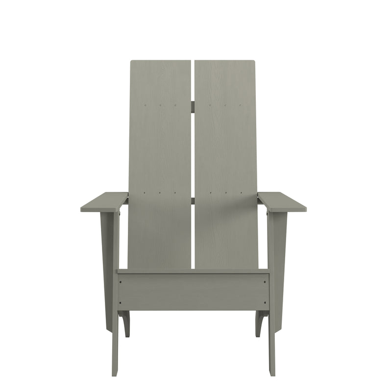 Sawyer Modern All-Weather Poly Resin Wood Adirondack Chair in Gray