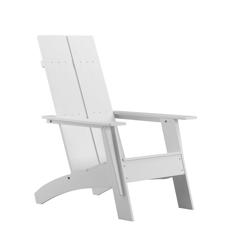 Sawyer Modern All-Weather Poly Resin Wood Adirondack Chair in White