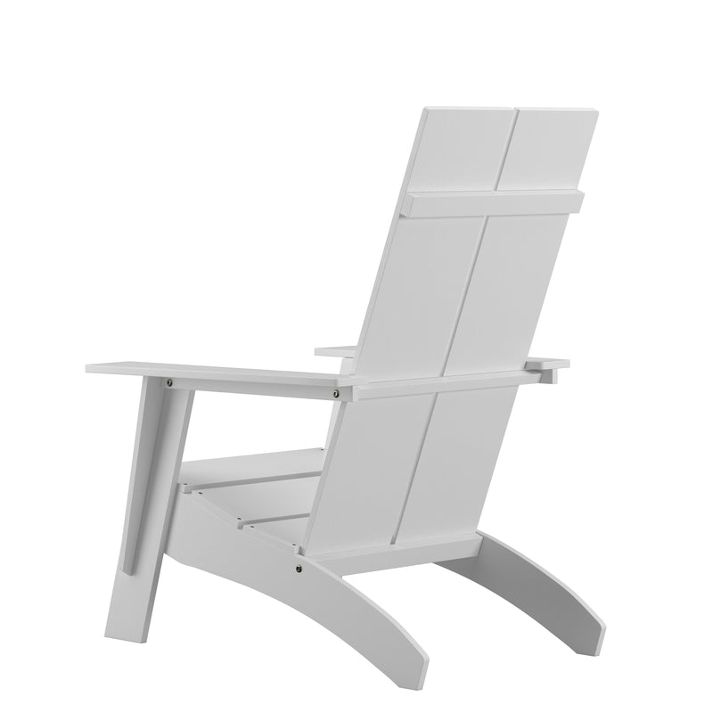 Sawyer Modern All-Weather Poly Resin Wood Adirondack Chair in White