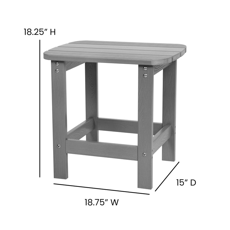 Set of 2 Winston All-Weather Poly Resin Rocking Chairs with Accent Side Table in Gray