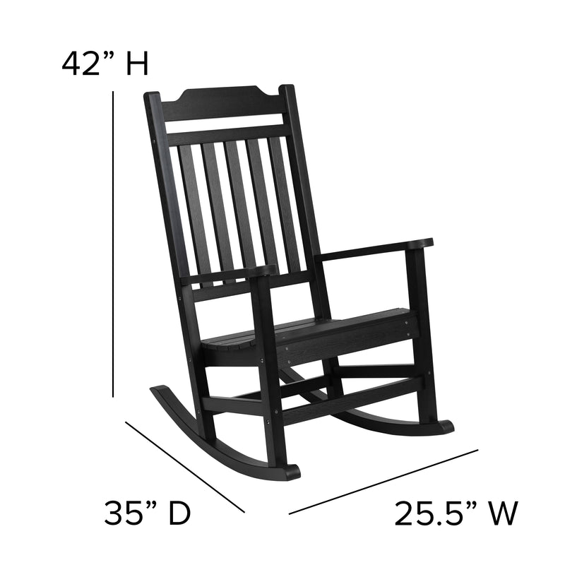 Winston All-Weather Poly Resin Rocking Chair in Black