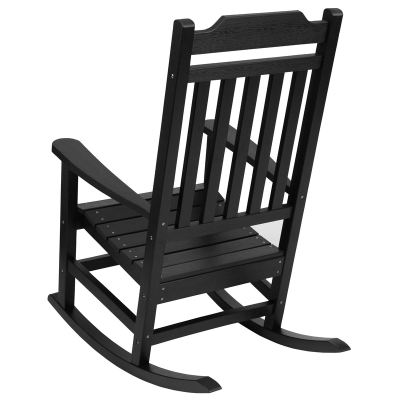 Winston All-Weather Poly Resin Rocking Chair in Black