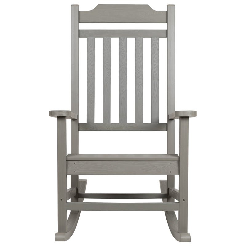 Winston All-Weather Poly Resin Rocking Chair in Gray