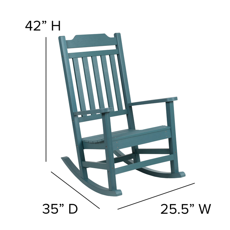 Winston All-Weather Poly Resin Rocking Chair in Teal