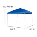 10'x10' Blue Outdoor Pop Up Event Slanted Leg Canopy Tent with Carry Bag