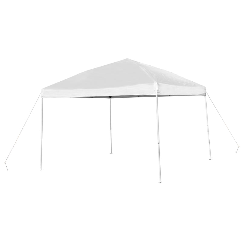 10'x10' White Outdoor Pop Up Event Slanted Leg Canopy Tent with Carry Bag