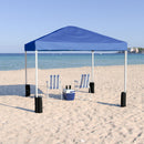 10'x10' Blue Pop Up Event Straight Leg Canopy Tent with Sandbags and Wheeled Case