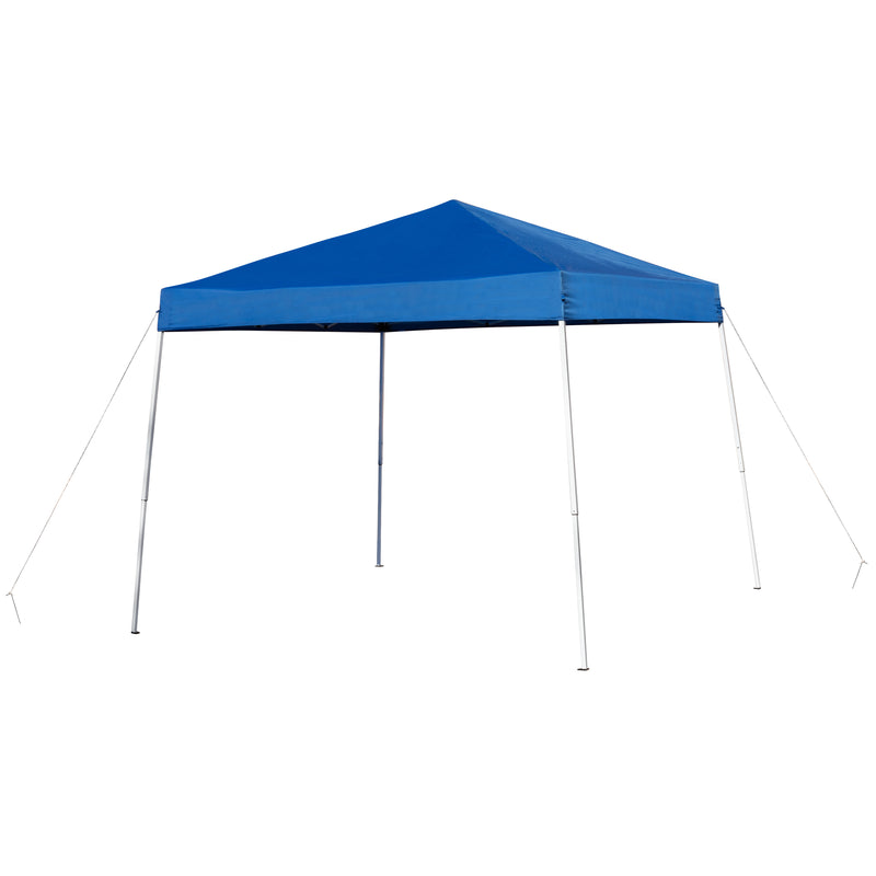 8'x8' Blue Outdoor Pop Up Event Slanted Leg Canopy Tent with Carry Bag