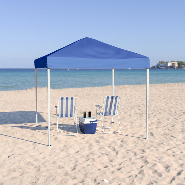 8'x8' Blue Outdoor Pop Up Event Slanted Leg Canopy Tent with Carry Bag