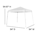 8'x8' White Outdoor Pop Up Event Slanted Leg Canopy Tent with Carry Bag