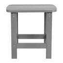 Charlestown All-Weather Poly Resin Wood Adirondack Side Table in Gray